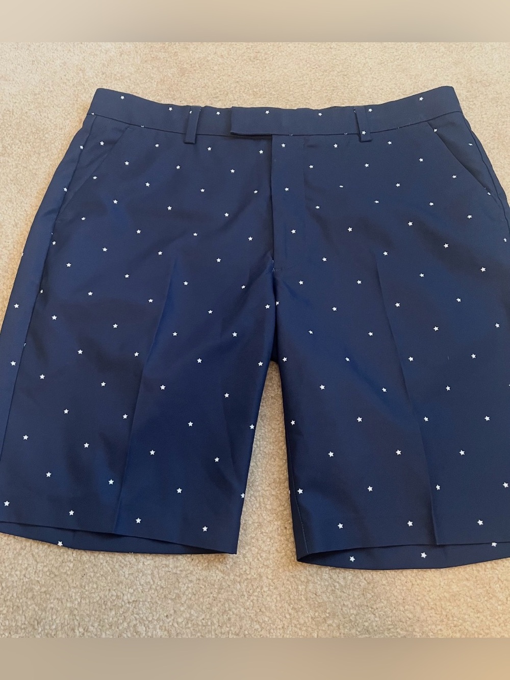G/FORE Men’s Navy Star Print Golf Shorts Size 36 Stretch Performance Shorts